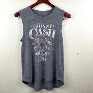 Zion Womens Tank Sz M Johnny Cash Man In Black Concert Distressed Indie Band
